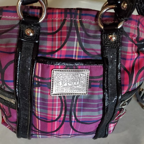 Euc Vintage Coach Poppy Tartan 2way Shoulder Bag c - Picture 2 of 13
